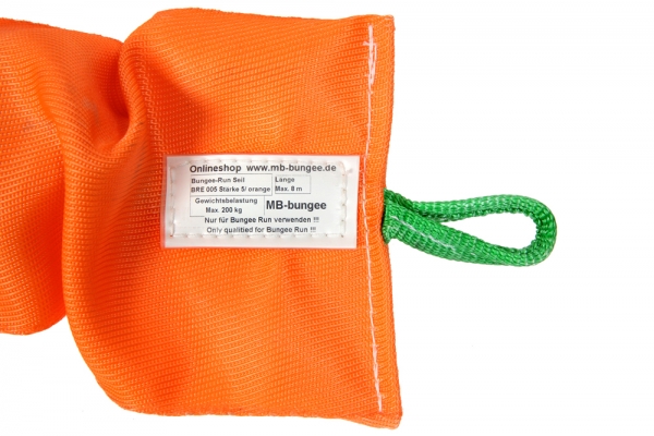 XXL Elastik Seil für Bungee-Run 3,3m orange (bis ca. 200 kg)